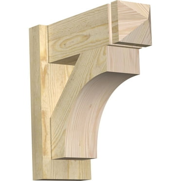 Ekena Millwork 6"W x 16"D x 16"H Westlake Rough Sawn Arts and Crafts Outlooker, Douglas Fir