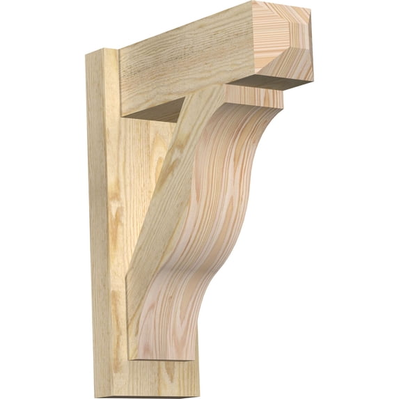 Ekena Millwork 6"W x 16"D x 20"H Funston Rough Sawn Craftsman Outlooker, Douglas Fir