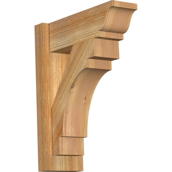Ekena Millwork 6"W x 16"D x 20"H Merced Rough Sawn Traditional Outlooker, Western Red Cedar
