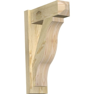 Ekena Millwork 6"W x 16"D x 24"H Funston Rough Sawn Craftsman Outlooker, Douglas Fir