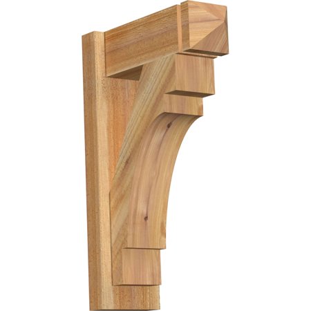 Ekena Millwork 6"W x 16"D x 24"H Merced Rough Sawn Arts and Crafts Outlooker, Western Red Cedar