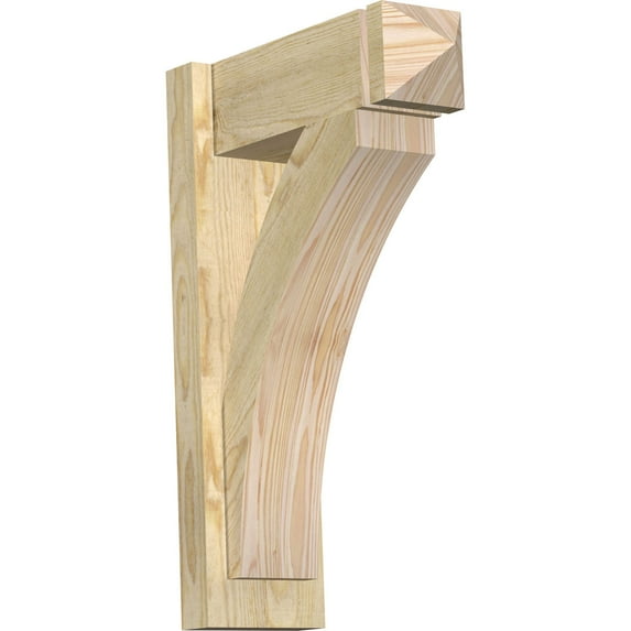 Ekena Millwork 6"W x 16"D x 24"H Thorton Rough Sawn Arts and Crafts Outlooker, Douglas Fir