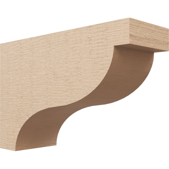 6"W x 18"D x 12"H Classic Garner Rough Cedar Woodgrain TimberThane Corbel, Primed Tan