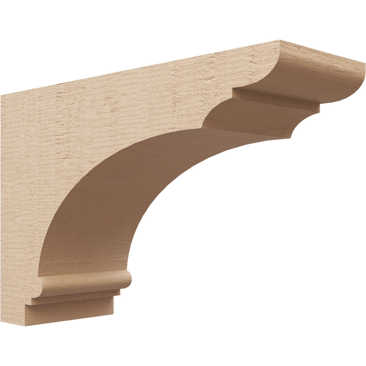 6"W x 18"D x 12"H Classic Hughes Rough Cedar Woodgrain TimberThane Corbel, Primed Tan