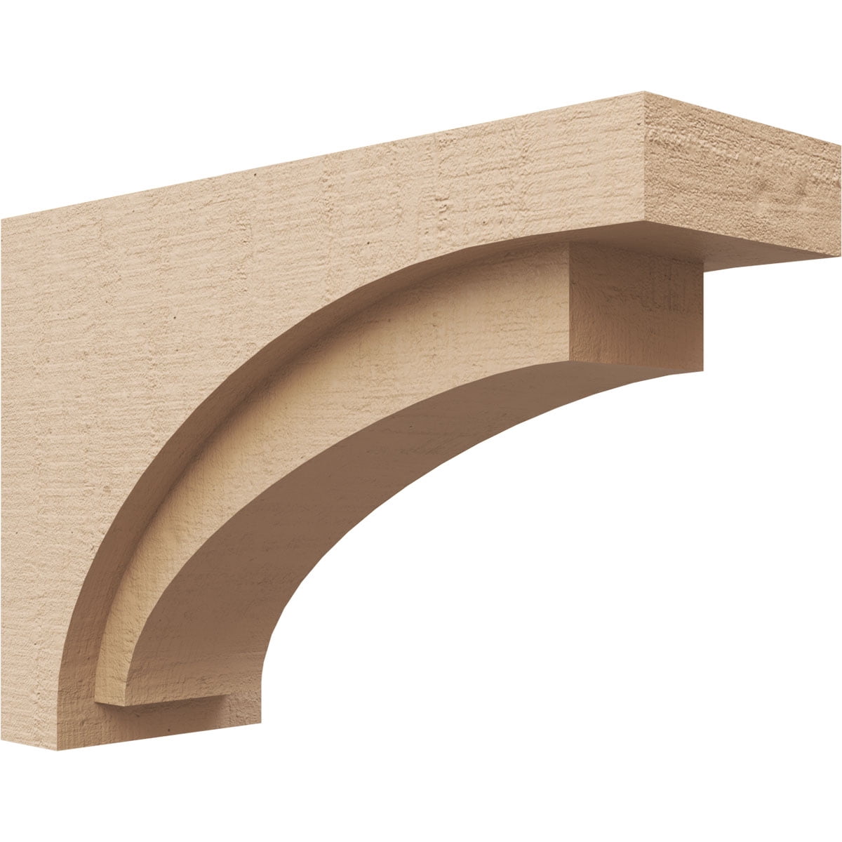 6"W x 18"D x 12"H Classic Rivera Rough Cedar Woodgrain TimberThane Corbel, Primed Tan
