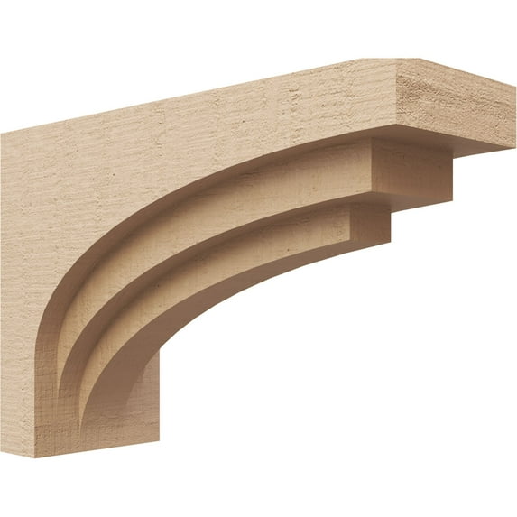 6"W x 18"D x 12"H Classic Rockford Rough Cedar Woodgrain TimberThane Corbel, Primed Tan
