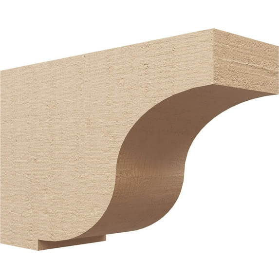 6"W x 18"D x 12"H Classic Van Buren Rough Cedar Woodgrain TimberThane Corbel, Primed Tan