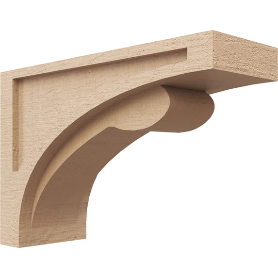 6"W x 18"D x 12"H Classic Viola Rough Cedar Woodgrain TimberThane Corbel, Primed Tan