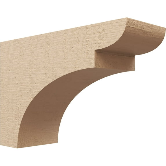 6"W x 18"D x 12"H Classic Yorktown Rough Cedar Woodgrain TimberThane Corbel, Primed Tan