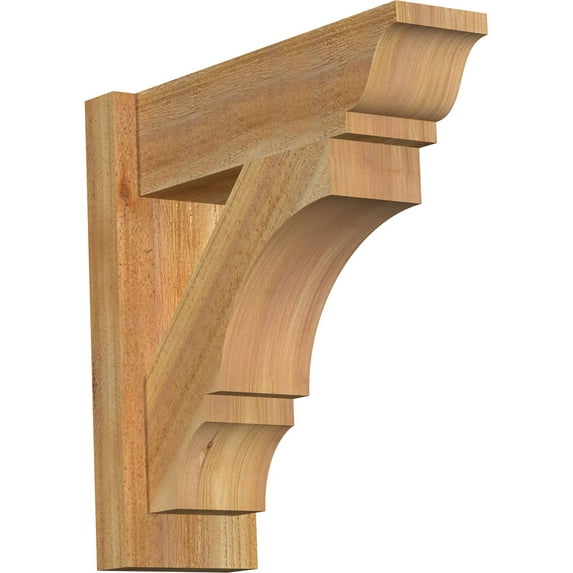 Ekena Millwork 6"W x 18"D x 18"H Balboa Rough Sawn Traditional Outlooker, Western Red Cedar