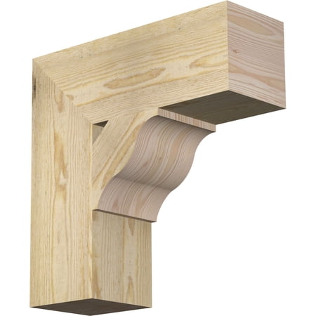 Ekena Millwork 6"W x 18"D x 18"H Funston Block Rough Sawn Bracket, Douglas Fir