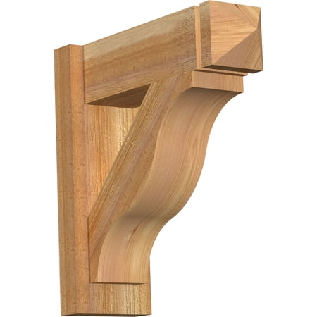Ekena Millwork 6"W x 18"D x 18"H Funston Rough Sawn Arts and Crafts Outlooker, Western Red Cedar