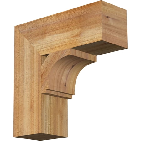 Ekena Millwork 6"W x 18"D x 18"H Imperial Block Rough Sawn Bracket, Western Red Cedar