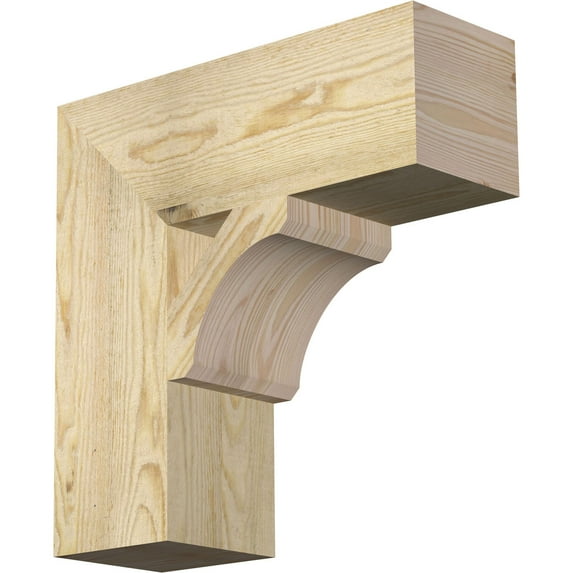 Ekena Millwork 6"W x 18"D x 18"H Legacy Block Rough Sawn Bracket, Douglas Fir
