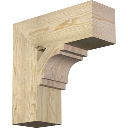 Ekena Millwork 6"W x 18"D x 18"H Merced Block Rough Sawn Bracket, Douglas Fir