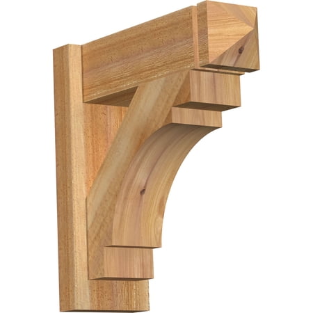 Ekena Millwork 6"W x 18"D x 18"H Merced Rough Sawn Arts and Crafts Outlooker, Western Red Cedar