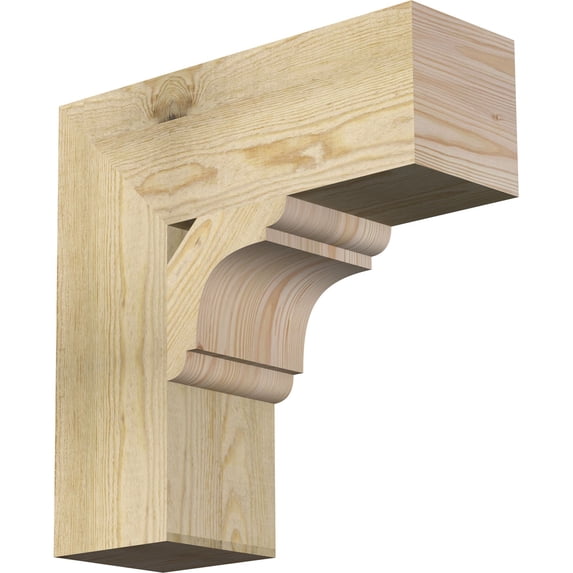 Ekena Millwork 6"W x 18"D x 18"H Olympic Block Rough Sawn Bracket, Douglas Fir