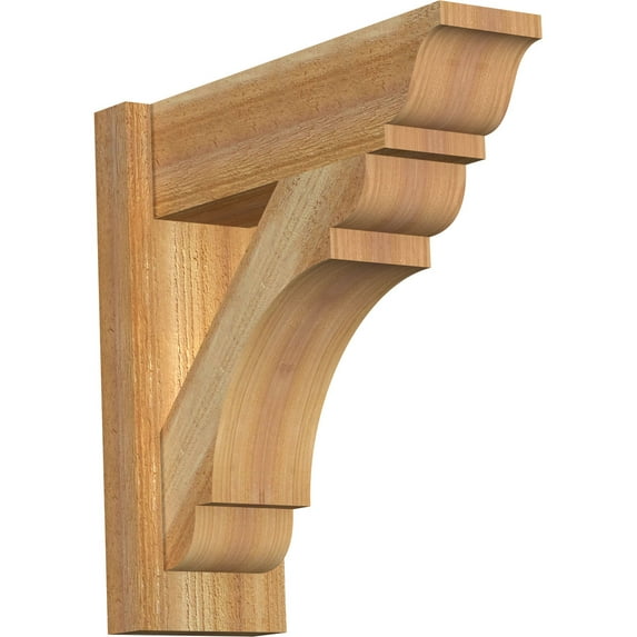 Ekena Millwork 6"W x 18"D x 18"H Olympic Rough Sawn Traditional Outlooker, Western Red Cedar