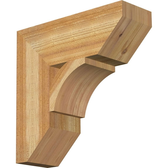 Ekena Millwork 6"W x 18"D x 18"H Thorton Slat Rough Sawn Bracket, Western Red Cedar