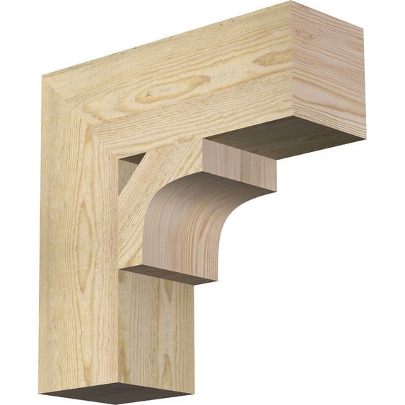 Ekena Millwork 6"W x 18"D x 18"H Westlake Block Rough Sawn Bracket, Douglas Fir
