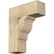 Ekena Millwork 6"W x 18"D x 22"H Funston Block Rough Sawn Bracket, Douglas Fir