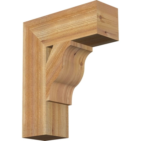 Ekena Millwork 6"W x 18"D x 22"H Funston Block Rough Sawn Bracket, Western Red Cedar