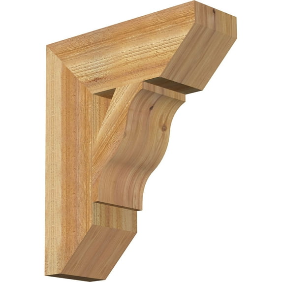 Ekena Millwork 6"W x 18"D x 22"H Funston Slat Rough Sawn Bracket, Western Red Cedar