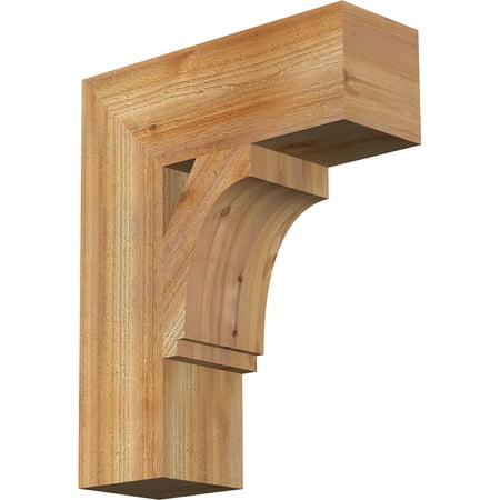 Ekena Millwork 6"W x 18"D x 22"H Imperial Block Rough Sawn Bracket, Western Red Cedar