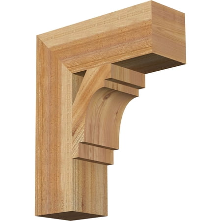 Ekena Millwork 6"W x 18"D x 22"H Merced Block Rough Sawn Bracket, Western Red Cedar