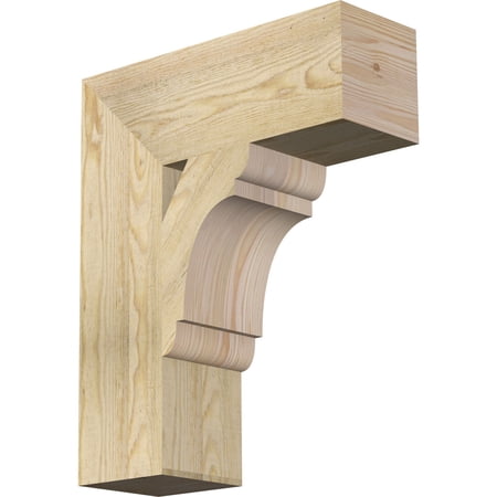 Ekena Millwork 6"W x 18"D x 22"H Olympic Block Rough Sawn Bracket, Douglas Fir