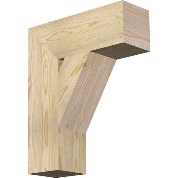 Ekena Millwork 6"W x 18"D x 22"H Traditional Block Rough Sawn Bracket, Douglas Fir