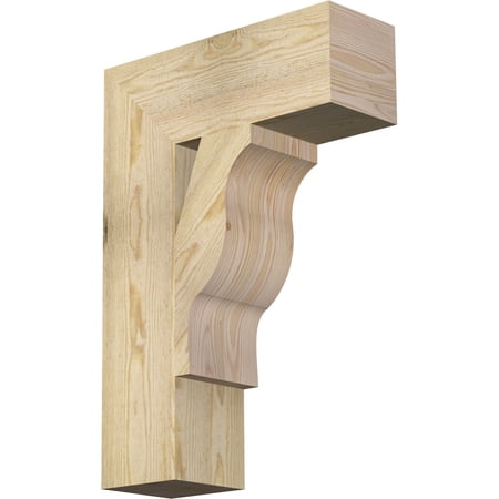 Ekena Millwork 6"W x 18"D x 26"H Funston Block Rough Sawn Bracket, Douglas Fir