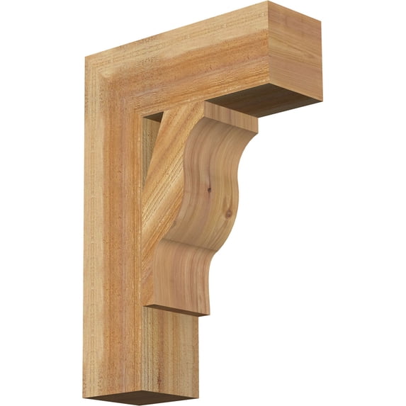 Ekena Millwork 6"W x 18"D x 26"H Funston Block Rough Sawn Bracket, Western Red Cedar