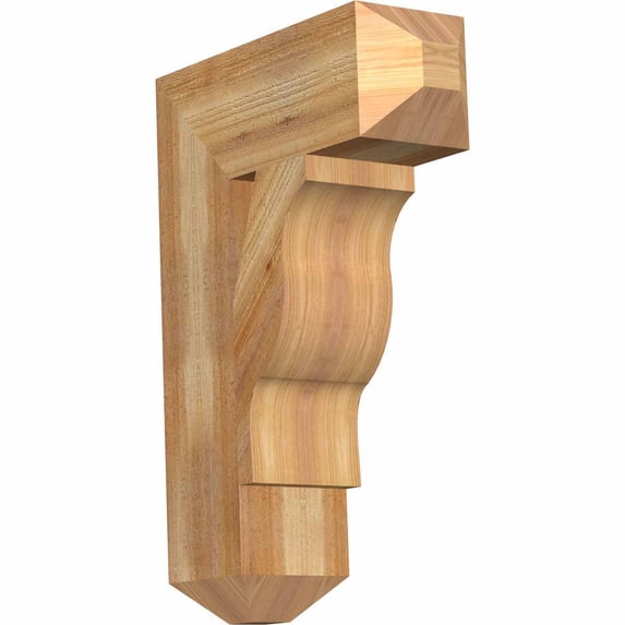 Ekena Millwork 6"W x 18"D x 26"H Funston Craftsman Rough Sawn Bracket, Western Red Cedar