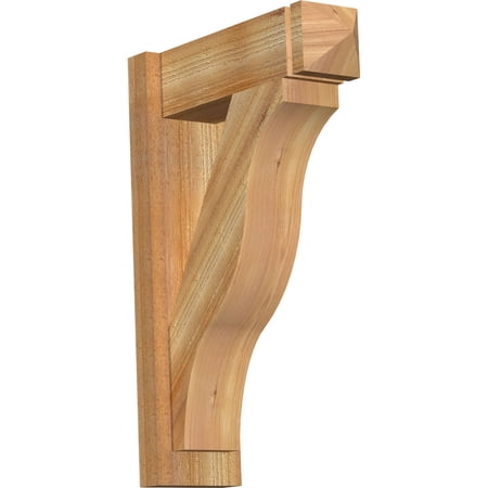 Ekena Millwork 6"W x 18"D x 26"H Funston Rough Sawn Arts and Crafts Outlooker, Western Red Cedar