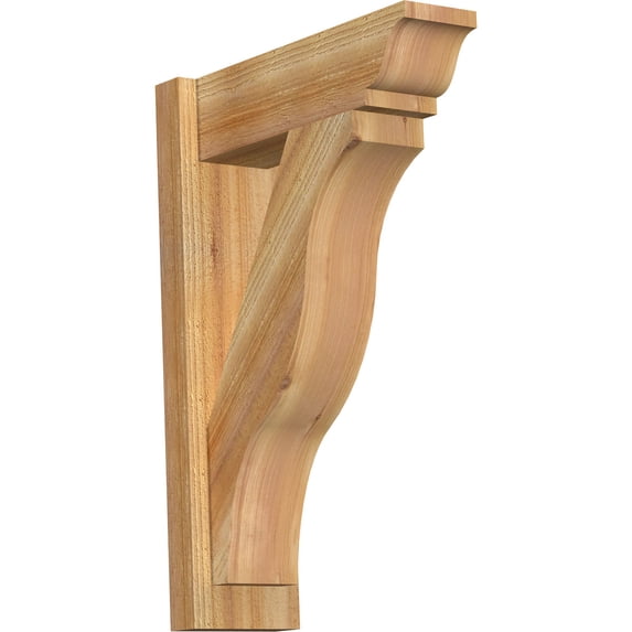 Ekena Millwork 6"W x 18"D x 26"H Funston Rough Sawn Traditional Outlooker, Western Red Cedar