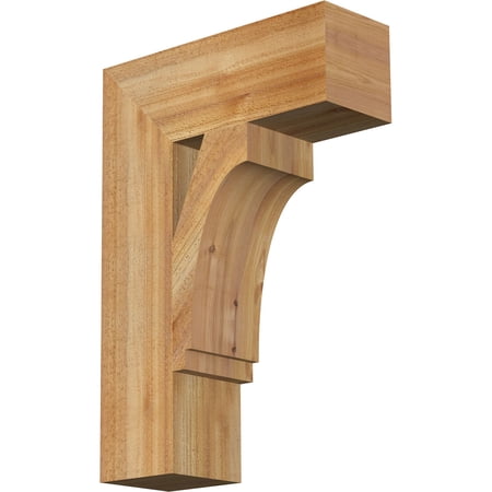 Ekena Millwork 6"W x 18"D x 26"H Imperial Block Rough Sawn Bracket, Western Red Cedar