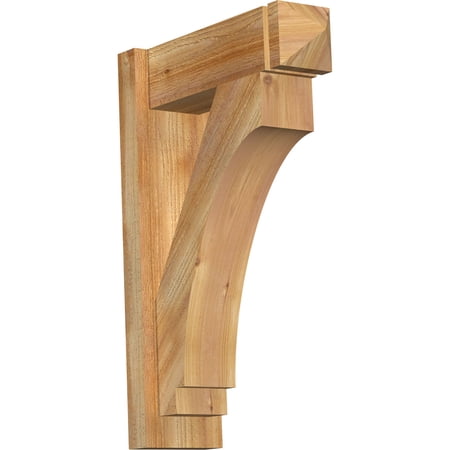 Ekena Millwork 6"W x 18"D x 26"H Imperial Rough Sawn Arts and Crafts Outlooker, Western Red Cedar