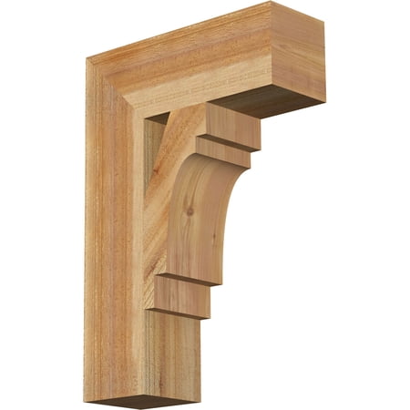 Ekena Millwork 6"W x 18"D x 26"H Merced Block Rough Sawn Bracket, Western Red Cedar