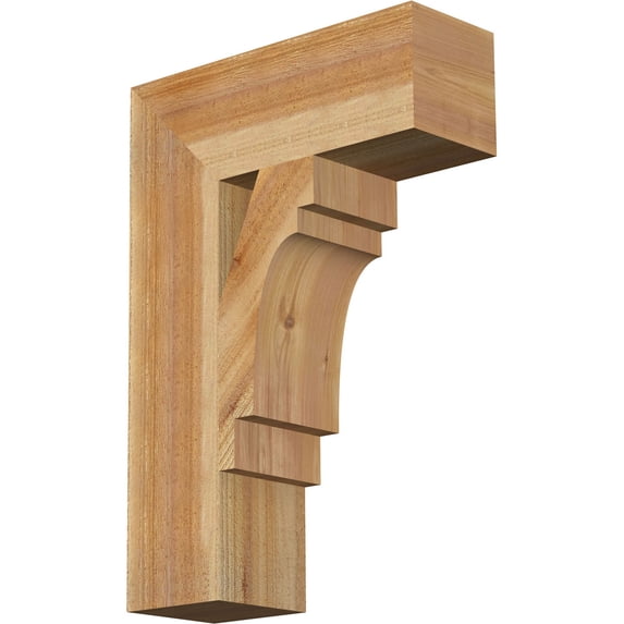 Ekena Millwork 6"W x 18"D x 26"H Merced Block Rough Sawn Bracket, Western Red Cedar