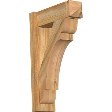 Ekena Millwork 6"W x 18"D x 26"H Olympic Rough Sawn Arts and Crafts Outlooker, Western Red Cedar