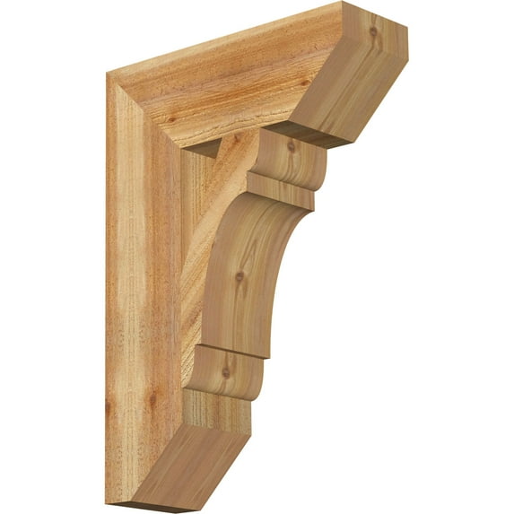 Ekena Millwork 6"W x 18"D x 26"H Olympic Slat Rough Sawn Bracket, Western Red Cedar