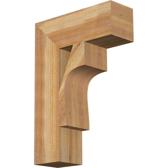 Ekena Millwork 6"W x 18"D x 26"H Westlake Block Rough Sawn Bracket, Western Red Cedar