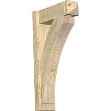 Ekena Millwork 6"W x 18"D x 30"H Thorton Rough Sawn Arts and Crafts Outlooker, Douglas Fir