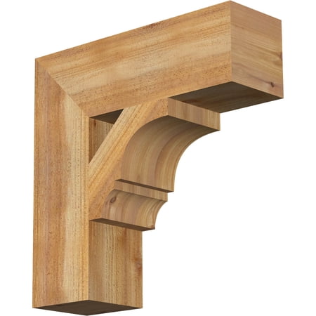 Ekena Millwork 6"W x 20"D x 20"H Balboa Block Rough Sawn Bracket, Western Red Cedar