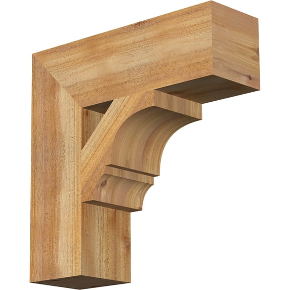 Ekena Millwork 6"W x 20"D x 20"H Balboa Block Rough Sawn Bracket, Western Red Cedar