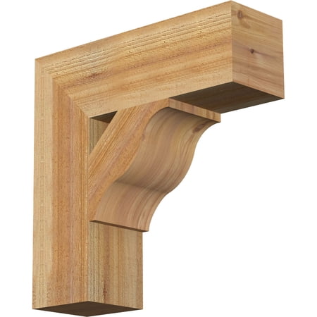 Ekena Millwork 6"W x 20"D x 20"H Funston Block Rough Sawn Bracket, Western Red Cedar