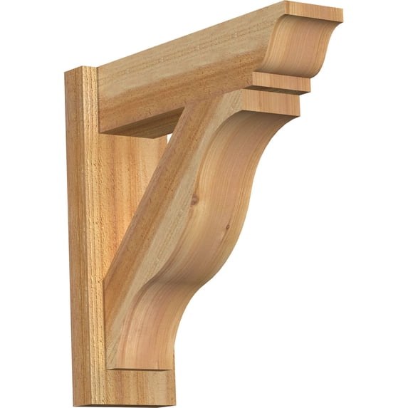 Ekena Millwork 6"W x 20"D x 20"H Funston Rough Sawn Traditional Outlooker, Western Red Cedar