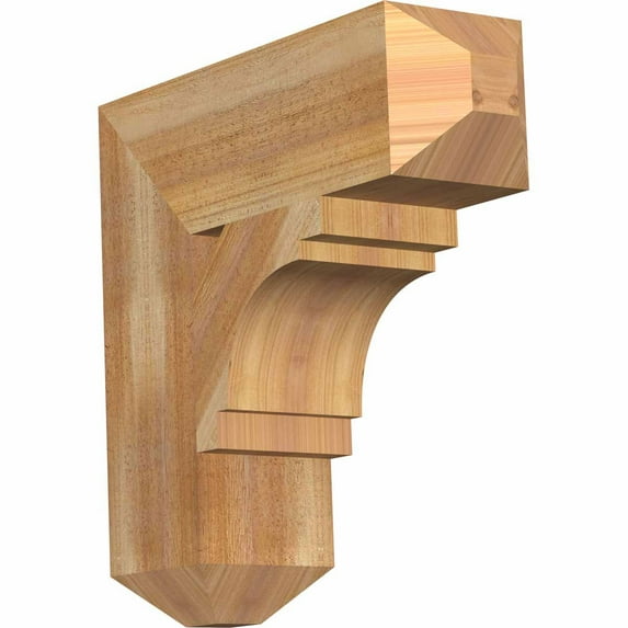 Ekena Millwork 6"W x 20"D x 20"H Merced Craftsman Rough Sawn Bracket, Western Red Cedar