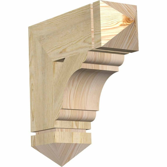 Ekena Millwork 6"W x 20"D x 20"H Olympic Arts & Crafts Rough Sawn Bracket, Douglas Fir